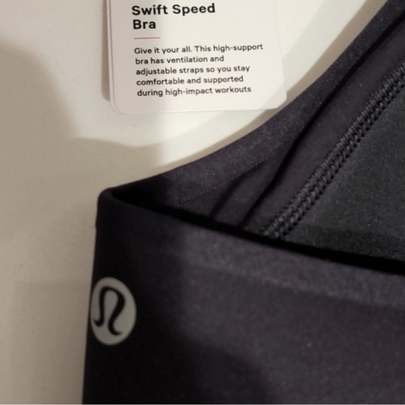NWT Lululemon Swift Speed Black Bra 38C - Picture 2 of 8